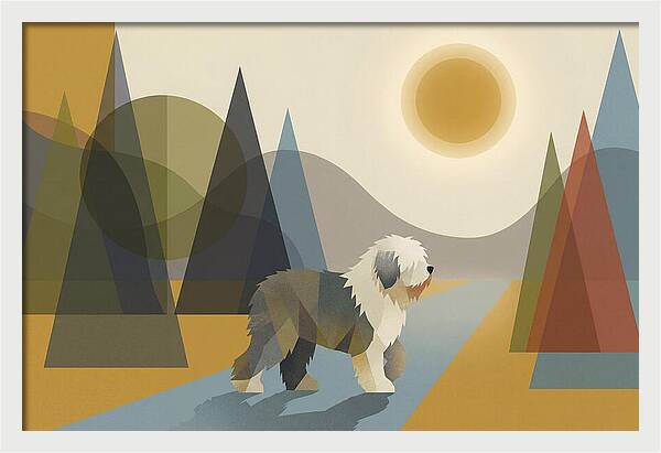 Old English Sheepdog In Nature