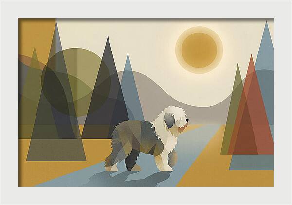 Old English Sheepdog In Nature