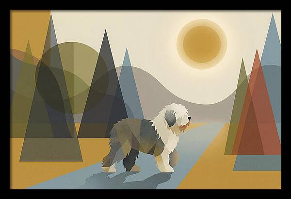 Old English Sheepdog In Nature
