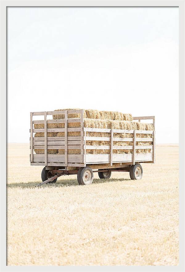 Old Farm Hay Wagon Loaded High