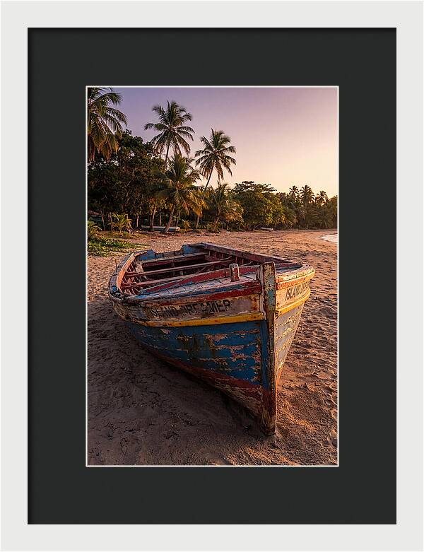 Old Fishing Boat Beached At Sunset