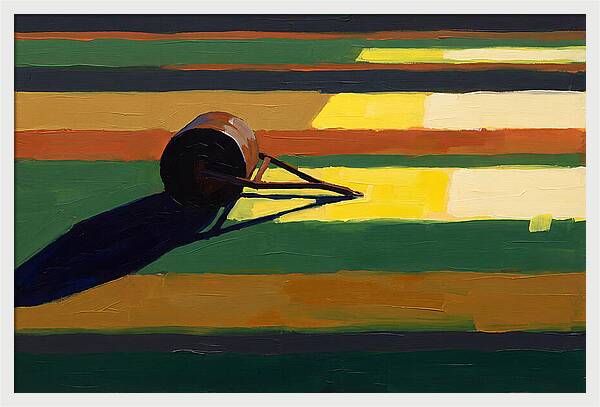 Old Garden Roller In Sunlight