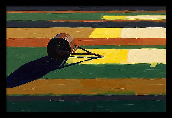 Old Garden Roller In Sunlight