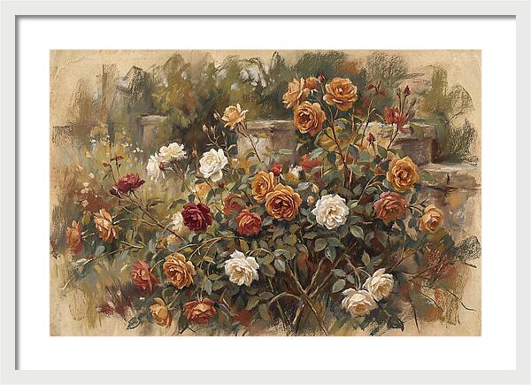 Old Garden Roses In Soft Pastels