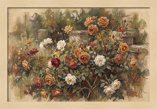Old Garden Roses In Soft Pastels