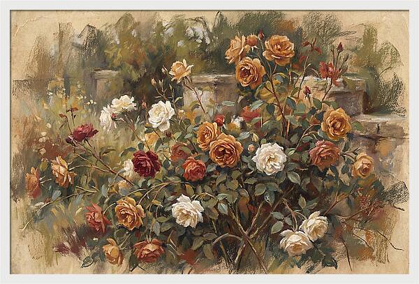 Old Garden Roses In Soft Pastels