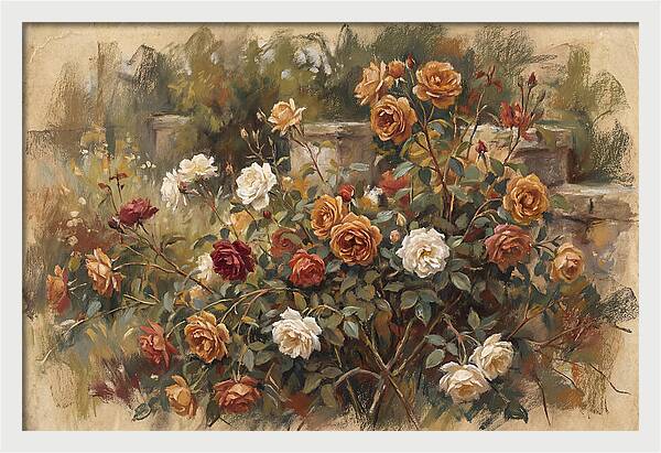 Old Garden Roses In Soft Pastels