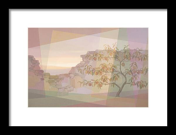 Old Garden Wall With Peach Tree