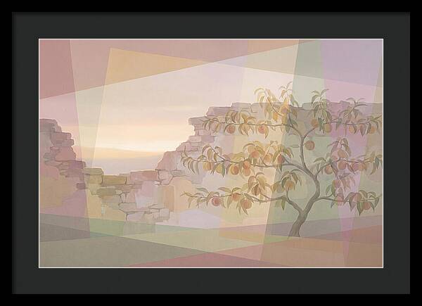 Old Garden Wall With Peach Tree