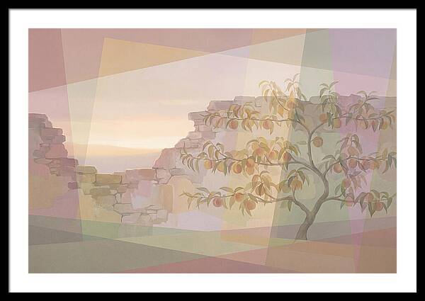 Old Garden Wall With Peach Tree