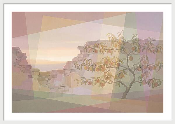 Old Garden Wall With Peach Tree