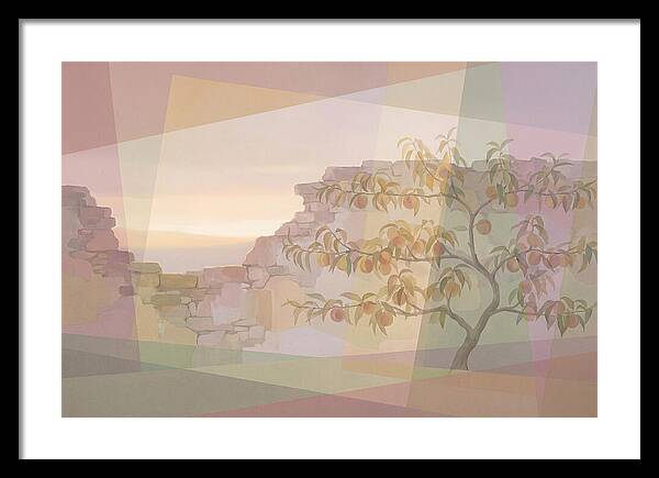 Old Garden Wall With Peach Tree