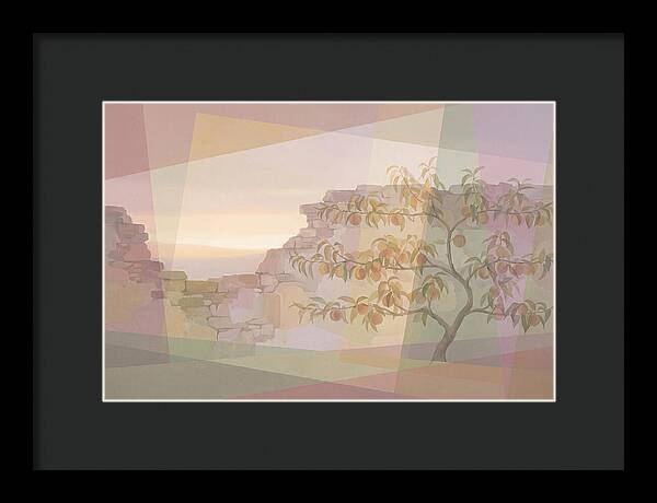 Old Garden Wall With Peach Tree
