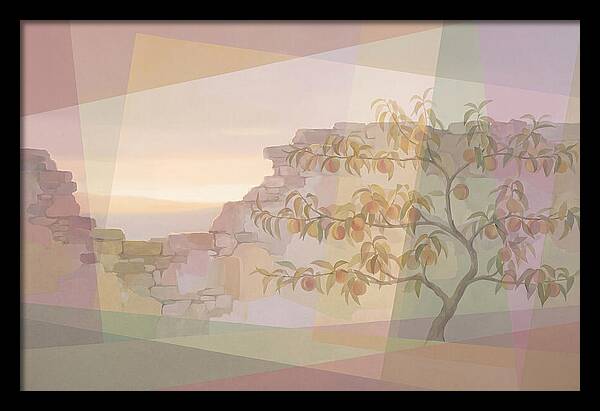Old Garden Wall With Peach Tree