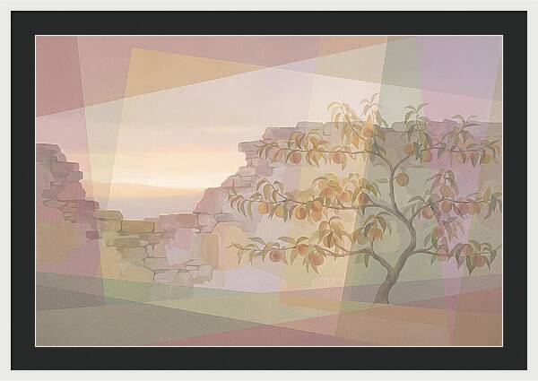 Old Garden Wall With Peach Tree