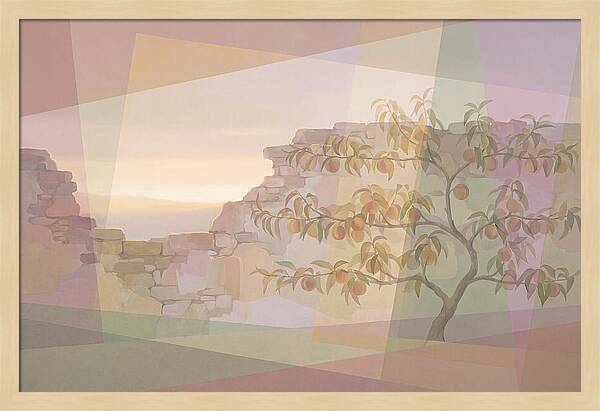 Old Garden Wall With Peach Tree