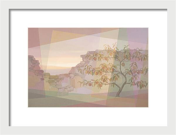 Old Garden Wall With Peach Tree