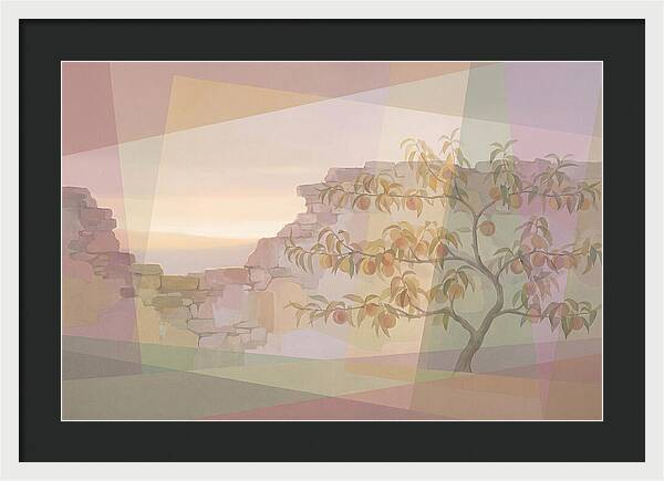 Old Garden Wall With Peach Tree