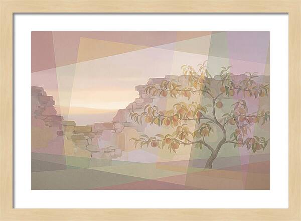 Old Garden Wall With Peach Tree