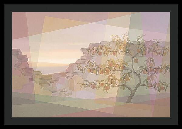 Old Garden Wall With Peach Tree