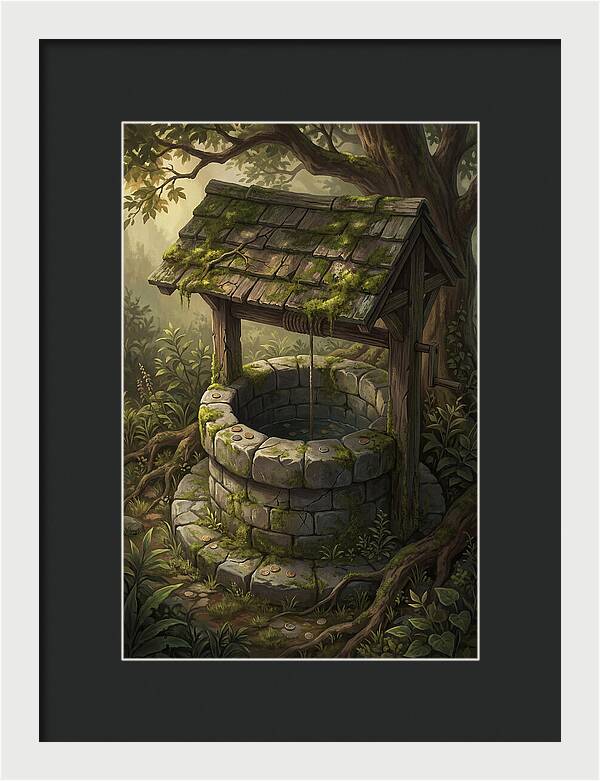 Old Garden Well With Wishing Coins