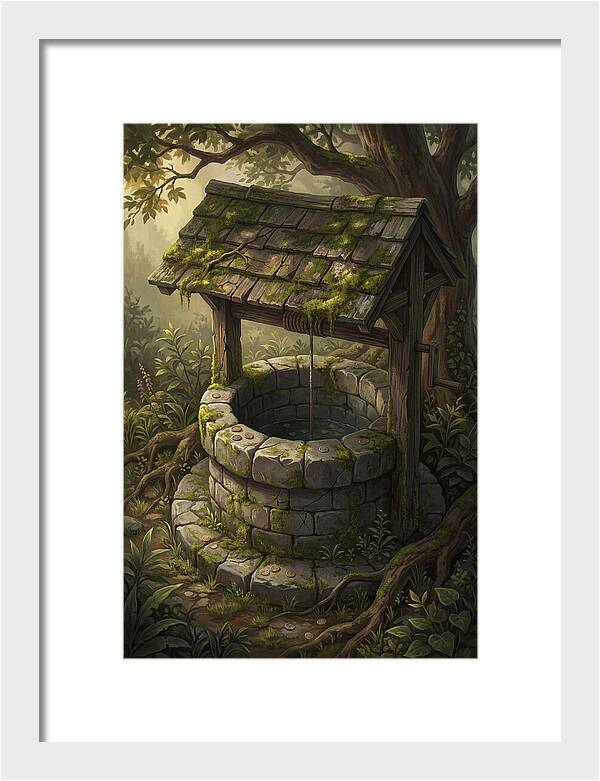 Old Garden Well With Wishing Coins