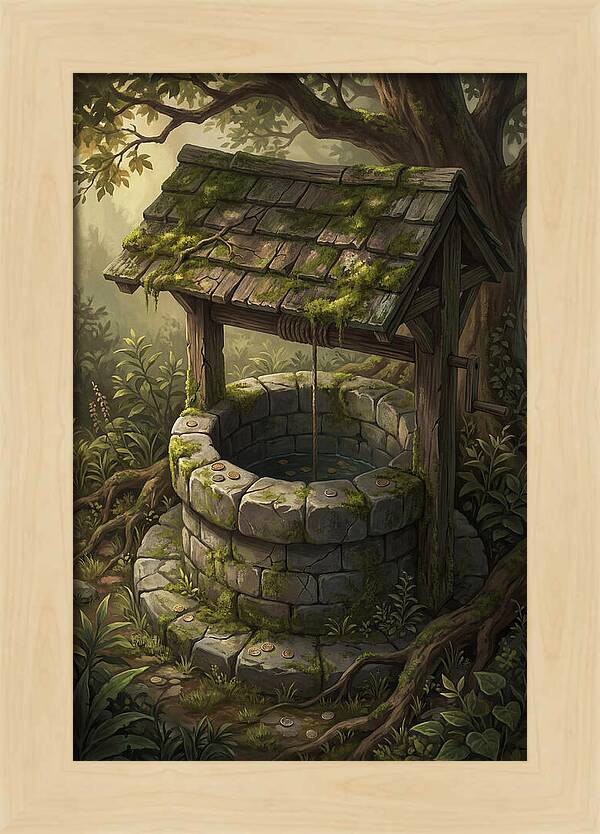 Old Garden Well With Wishing Coins