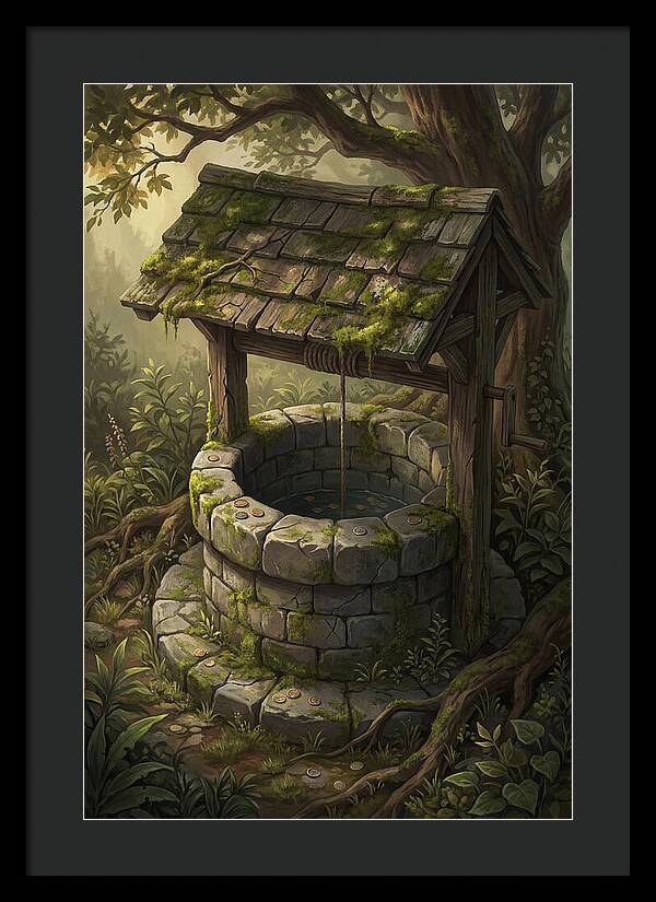 Old Garden Well With Wishing Coins