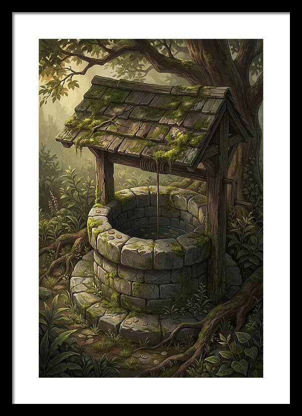 Old Garden Well With Wishing Coins
