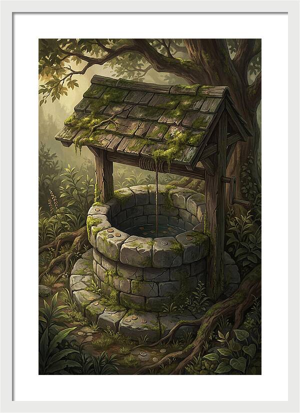 Old Garden Well With Wishing Coins