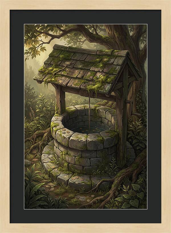 Old Garden Well With Wishing Coins