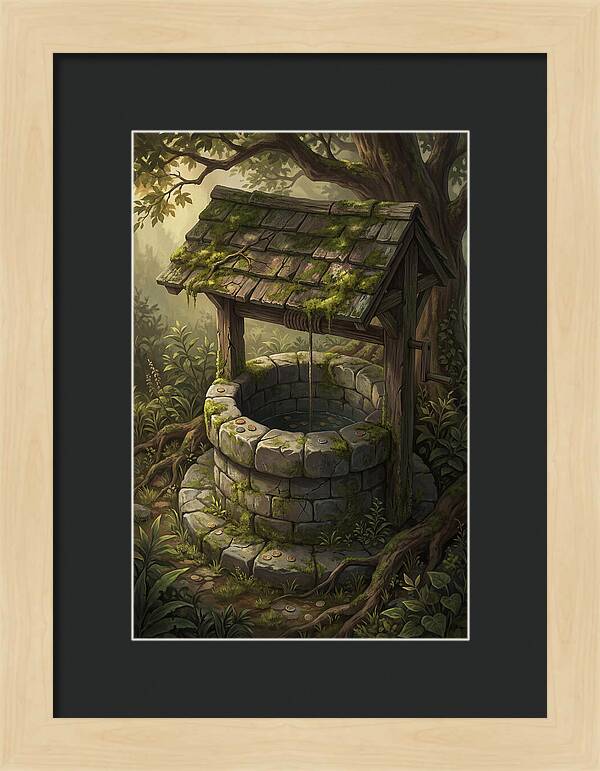 Old Garden Well With Wishing Coins