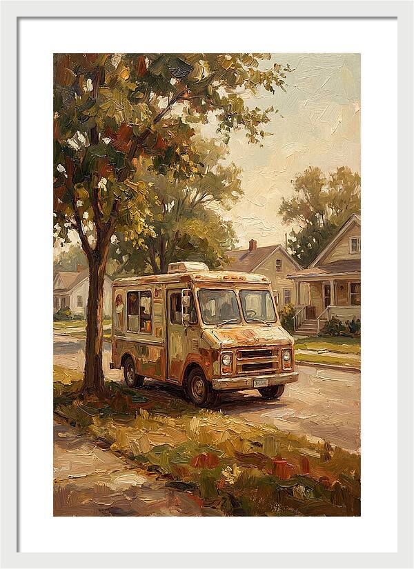 Old Ice Cream Truck In Summer