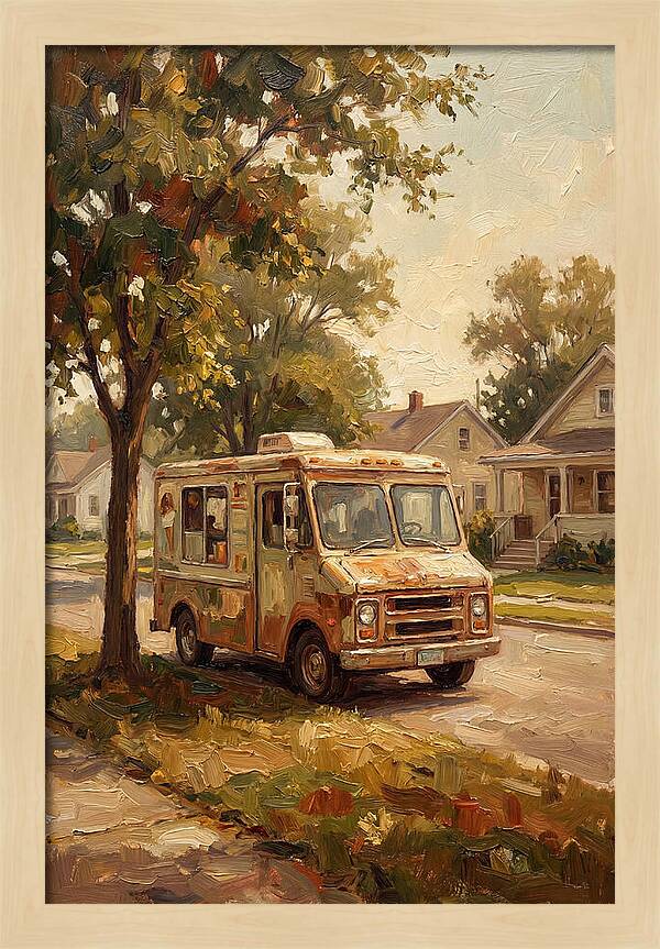 Old Ice Cream Truck In Summer
