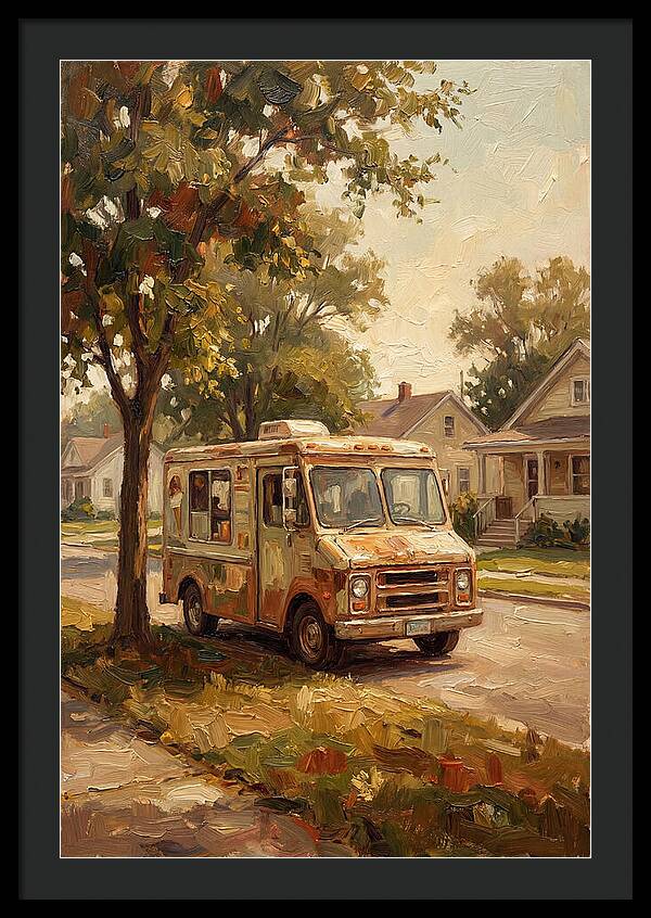 Old Ice Cream Truck In Summer