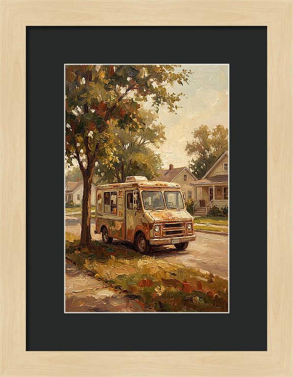 Old Ice Cream Truck In Summer
