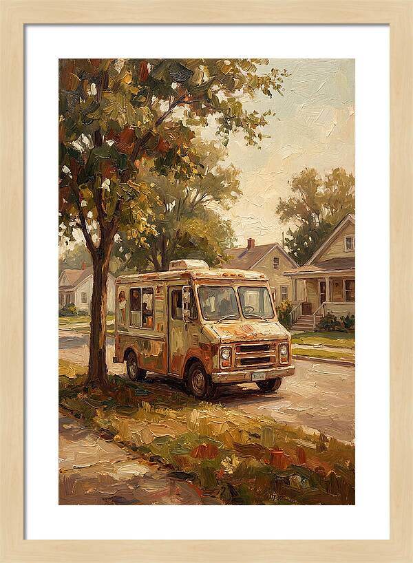 Old Ice Cream Truck In Summer