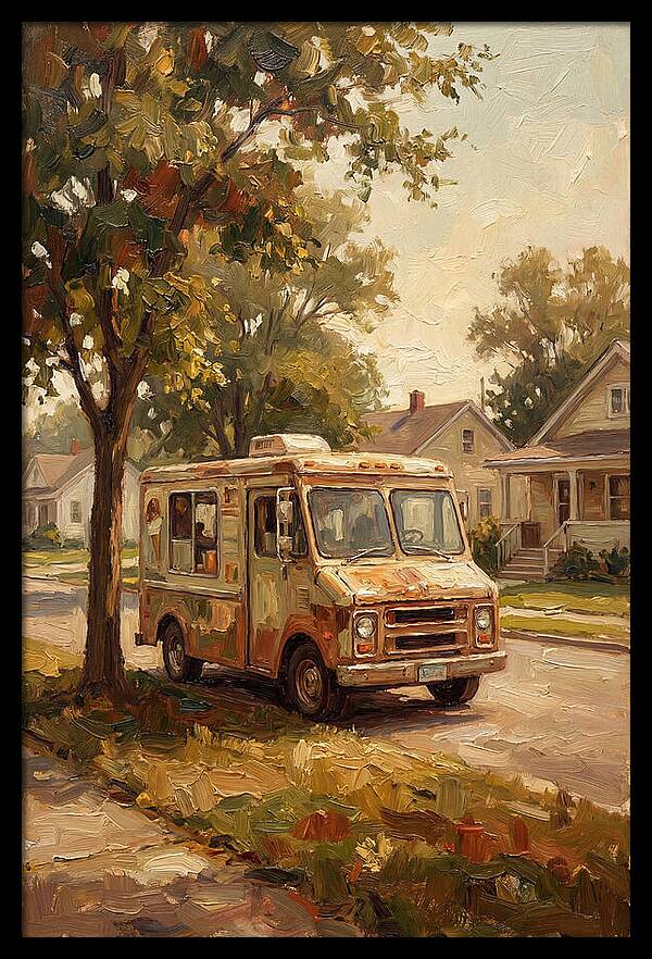 Old Ice Cream Truck In Summer
