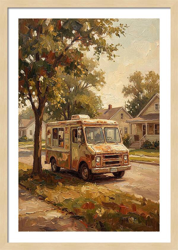Old Ice Cream Truck In Summer