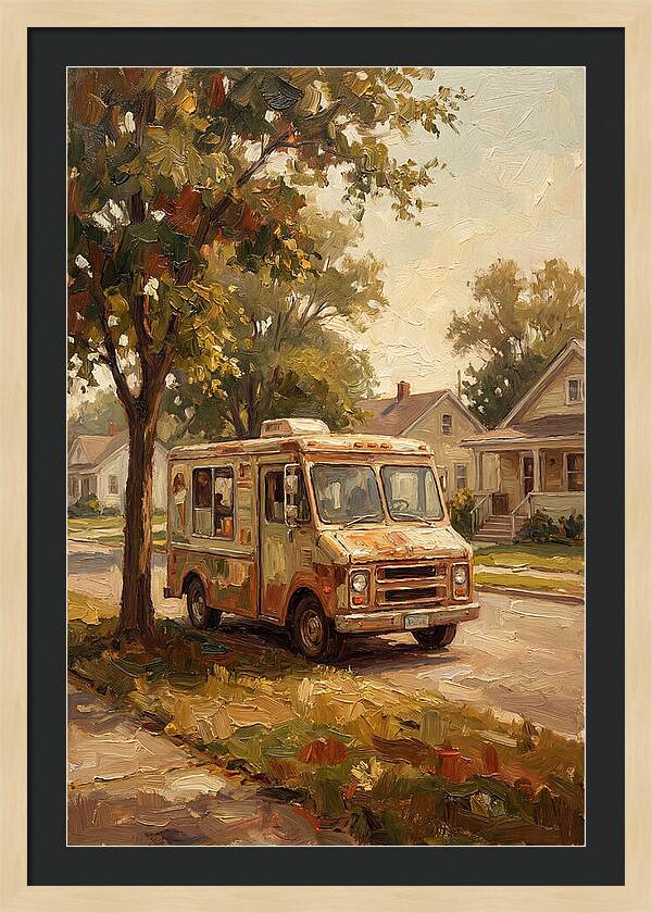 Old Ice Cream Truck In Summer
