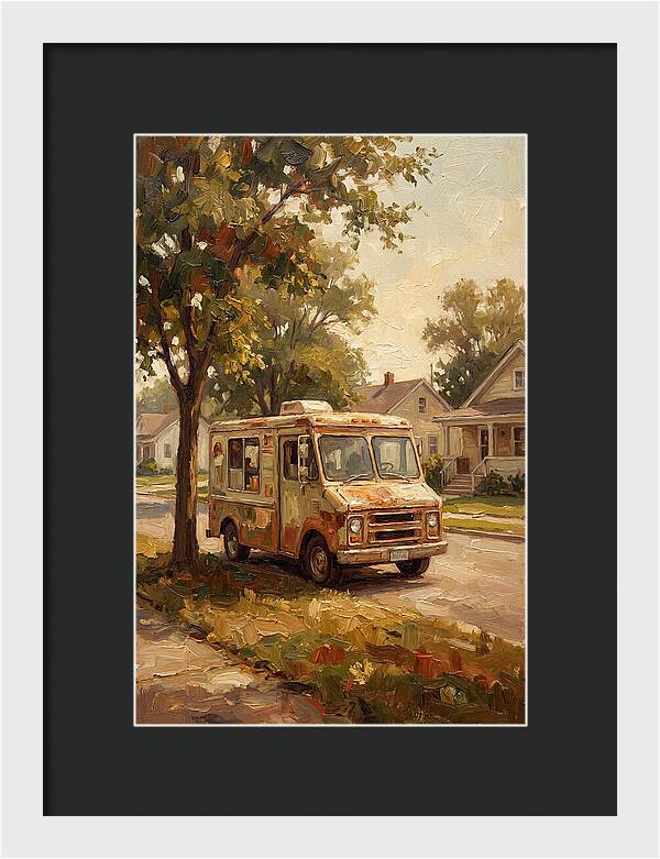 Old Ice Cream Truck In Summer