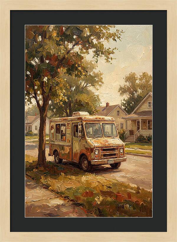 Old Ice Cream Truck In Summer