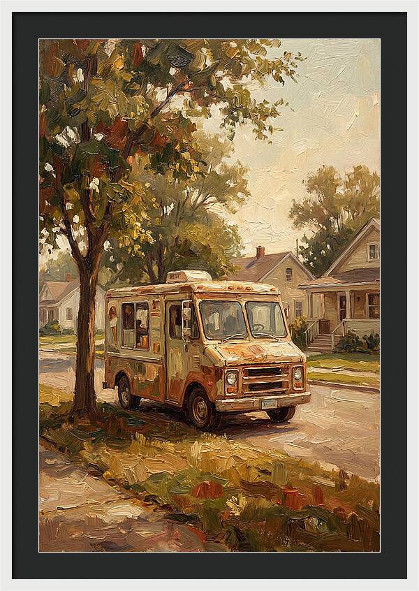 Old Ice Cream Truck In Summer