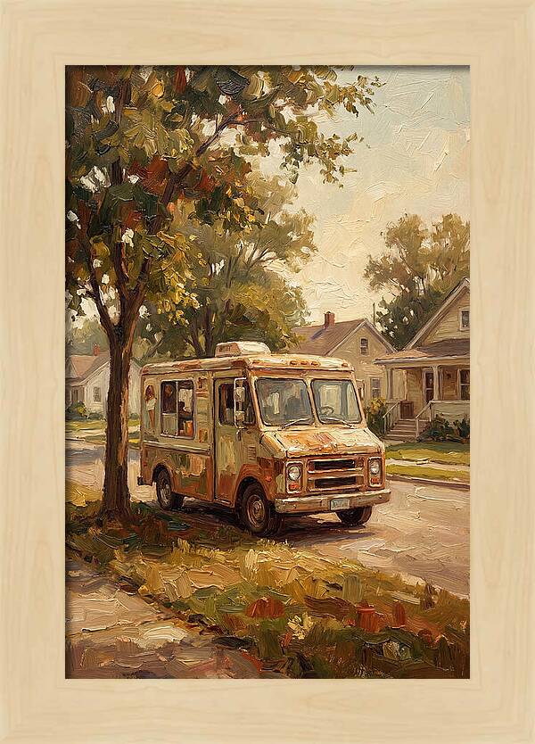 Old Ice Cream Truck In Summer