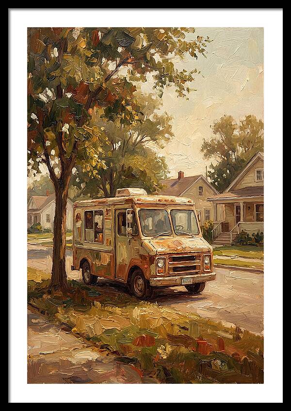 Old Ice Cream Truck In Summer