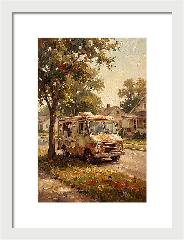 Old Ice Cream Truck In Summer