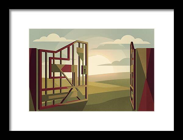 Old Iron Field Gate Swinging Open