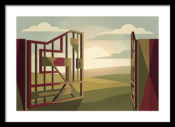 Old Iron Field Gate Swinging Open