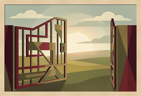 Old Iron Field Gate Swinging Open