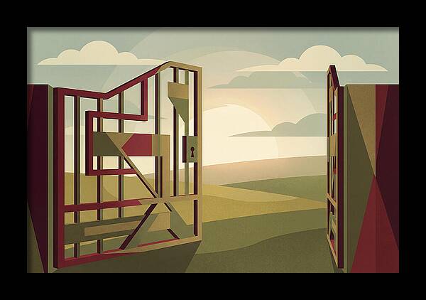Old Iron Field Gate Swinging Open